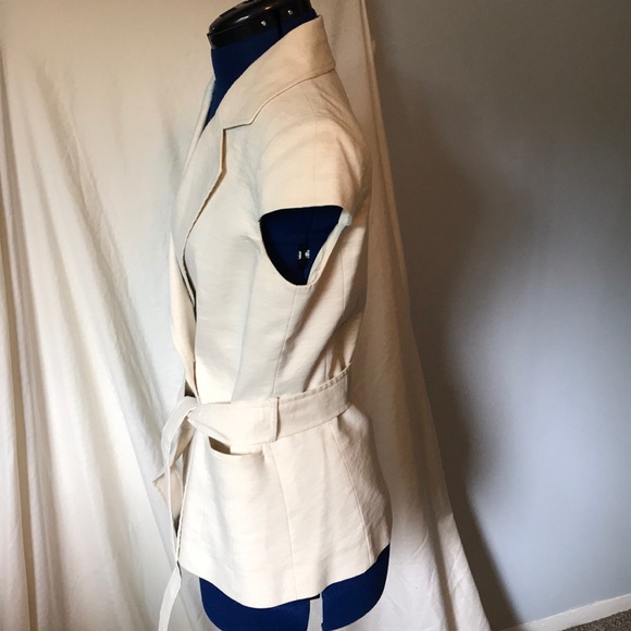 ANTONIO MELANI linen blend cap sleeve blazer 6 - Picture 3 of 5